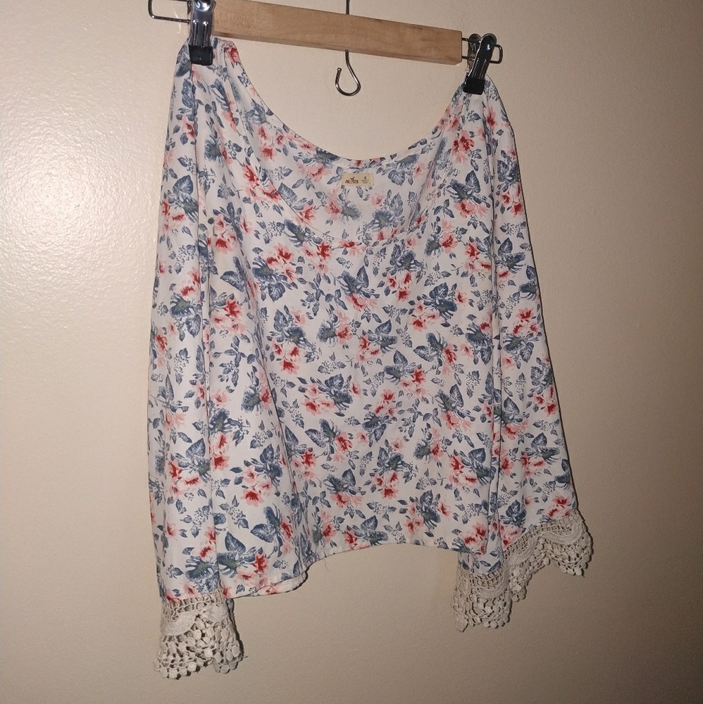 Abercrombie and Fitch top with crochet sleeves!